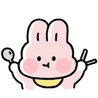 ⭐ 7aa104c0 coniglio, carino, animale, rosa, illustrazione telegram sticker