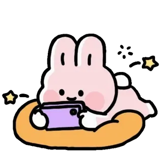 ⭐ 7eb0918c coniglio, gioco, telefono, carino, cartone animato telegram sticker