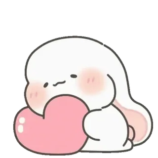 ⭐ a27b584e coniglio, cuore, carino, animale, adesivo telegram sticker