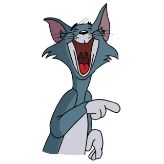 ❤️ 87339dff Tom Cat Kartun, Kucing, Tertawa, Menunjuk, Tom and Jerry, Animasi telegram sticker