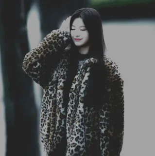 💎 02c66971 donna, moda, stampa leopardata, cappotto, persona, stile telegram sticker