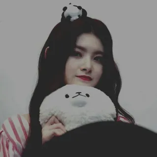 💎 3749ae36 donna, ritratto, panda, giocattolo, sorriso, coreano telegram sticker
