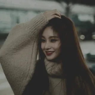 💎 ae850c6e donna, ritratto, maglione, sorriso, ragazza, moda telegram sticker