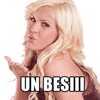 😘 0b25a7d0 UN BESIII pocałunek, kobieta, buziak, blondynka, powitanie telegram sticker