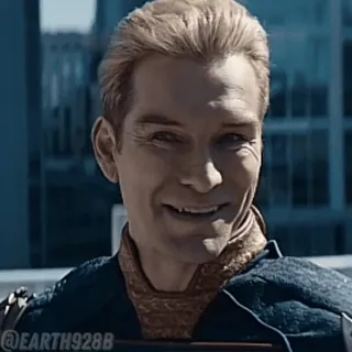 😂 fe371066 Homelander The Boys @EARTH928B Homelander, The Boys, superhero, penjahat, Anthony Starr, Amazon Prime, seringai whatsapp sticker