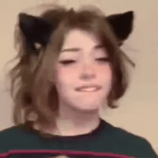 💗 dd2ac6b5 pessoa, mulher, menina, orelhas de gato, tiktok, meme telegram sticker