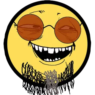 🌝 21011759 smiley, lunettes, barbe, emoji telegram sticker