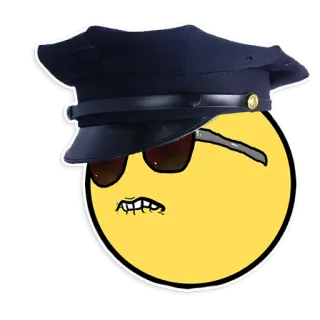 🌝 efe83a3c Emoji, Police, Lunettes de soleil, Chapeau, Mème telegram sticker