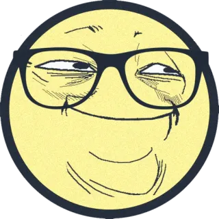 π€ 3b2ec1e8 emoji, smug, glasses, face, meme telegram sticker