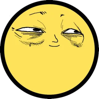 π a8ec39b6 face, meme, smug, expression, funny, circle telegram sticker