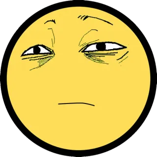 π e55889f0 emoji, face, tired, expression, yellow telegram sticker