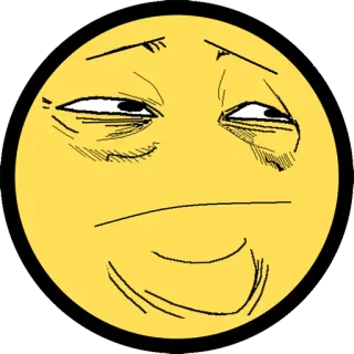 π e6ddbc6d smug, meme, emoji, face, yellow, expression telegram sticker