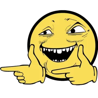 ☝ 57da4773 Emoji, Menunjuk, Seringai, Meme, Kartun, Internet, Lucu, Troll telegram sticker