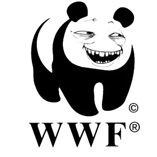 🐼 77067a03 WWF Panda, WWF, Binatang, Logo, Konservasi, Satwa Liar, Parodi telegram sticker