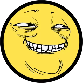 👀 ff713a36 Meme, Seringai, Wajah, Kuning, Ekspresi, Internet, Lucu, Trollface telegram sticker