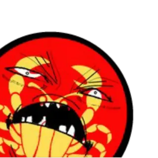 😊 52d88305 cangrejo, enojado, dibujo animado, cara, animal telegram sticker