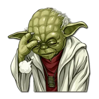 😓 10ceda23 Yoda Star Wars Yoda, Chiến tranh giữa các vì sao, buồn, khó chịu, suy nghĩ, Jedi telegram sticker