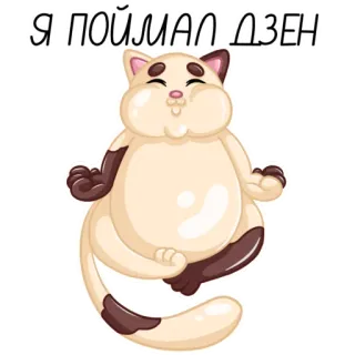 😌 13a42fc2 Я ПОЙМАЛ ДЗЕН кот, дзен, медитация, йога, спокойствие, мультфильм telegram sticker