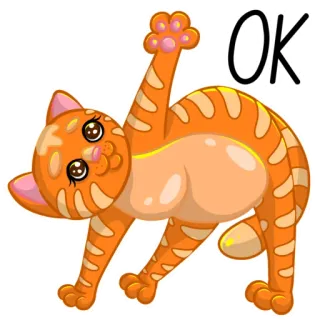 👌 5fca95f4 OK кот, окей, жест, животное telegram sticker