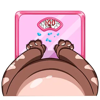 😞 94d466b6 весы, вес, кот, котик, толстый, смешной telegram sticker