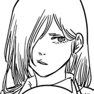 🌟 3f526893 Asa Mitaka Chainsaw Man Anime, Manga, Chainsaw Man, Asa Mitaka, Charakter, Schwarzweiß whatsapp sticker