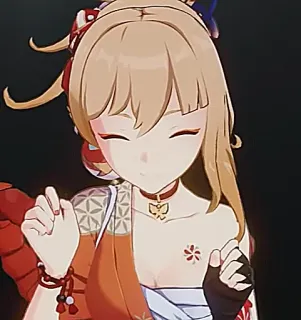 🎇 41fb6534 Yoimiya Genshin Impact anime, video game, Genshin Impact, Yoimiya, fofo, kawaii whatsapp sticker