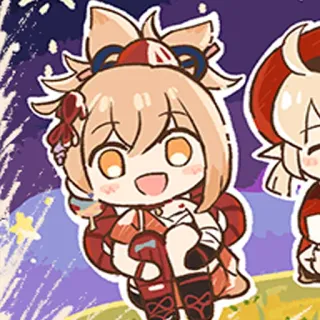 😊 28368ba9 Yoimiya Genshin Impact 动漫, 游戏, 卡通, 角色, 原神, 宵宫, 可爱 telegram sticker