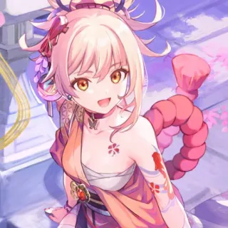 😃 3adbe6ae Yoimiya Genshin Impact 动漫女孩, 游戏角色, 宵宫, 原神 telegram sticker