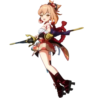 😸 4f6d71a8 Yoimiya Genshin Impact 动漫, 游戏, 角色, 宵宫, 原神, 弓箭手 telegram sticker