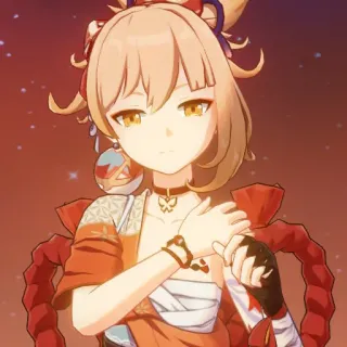 😑 6bf29cde Yoimiya Genshin Impact 动漫女孩, 游戏角色, 原神, 宵宫, 可爱, 卡哇伊 telegram sticker