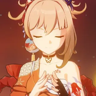 🙏 784e96f1 Yoimiya Genshin Impact 动漫, 游戏, 角色, 宵宫, 原神 telegram sticker