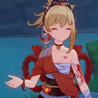 ☺️ 79e94aaa Yoimiya Genshin Impact 宵宫, 原神, 动漫, 游戏, 角色, 微笑 telegram sticker