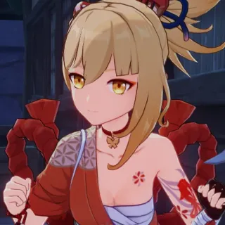 😊 b50ba300 Yoimiya Genshin Impact 动漫, 游戏, 原神, 宵宫, 角色, 女性, 电子游戏 telegram sticker