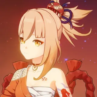 😔 cad8ade6 Yoimiya Genshin Impact 宵宫, 原神, 游戏角色, 动漫, 弓箭手 telegram sticker