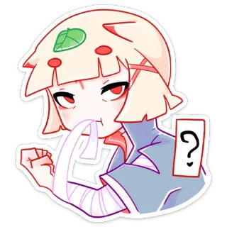 ❓ 6ab497a9 애니메이션, 만화, 캐릭터, 물음표, 여자, 일러스트 telegram sticker