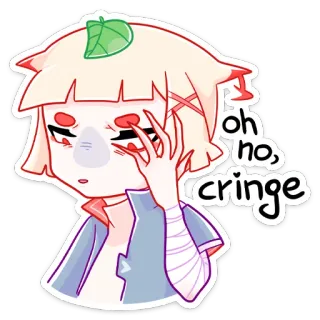 😐 d70fad58 Oh no, cringe 尬, 烦躁, 卡通, 动漫, 可爱, 梗 whatsapp sticker