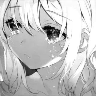 🥺 09888901 anime, meisje, huilend, verdrietig, tranen, emotioneel, portret telegram sticker