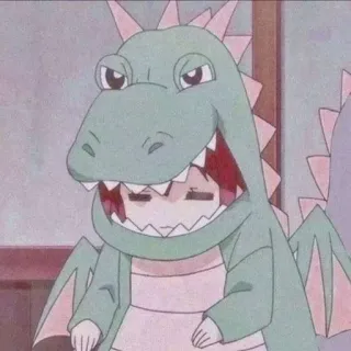 🥯 56f46519 draak, anime, cartoon, schattig, cosplay, mascotte telegram sticker