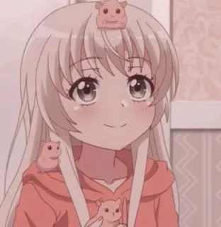 😊 62d670d2 Anime, Meisje, Schattig, Hamsters, Roze, Kawaii telegram sticker