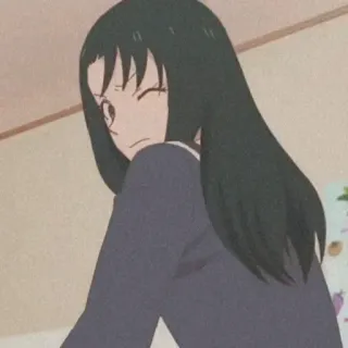 🧸 dca07a79 Anime meisje, Knipperen, Schattig, Schooluniform, Donker haar telegram sticker