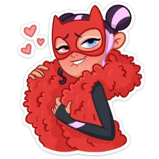 🥰 6cefef8f Kartun, Wanita, Topeng, Bulu, Hati, Lucu telegram sticker