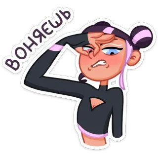 🤢 d6d2942b ВОНЯЕШЬ bau, kartun, karakter, Rusia, bau busuk, bau busuk telegram sticker