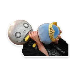 👤 114becc2 Emil Nier 니어, 에밀, 비디오 게임, 캐릭터, 안드로이드, 봉제인형, 인형, 왕관 telegram sticker