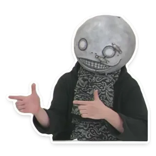 👈 2c8aa256 Emil Nier 에밀, 니에르, 캐릭터, 비디오 게임, 가리키는, 마스크, 코스프레 telegram sticker