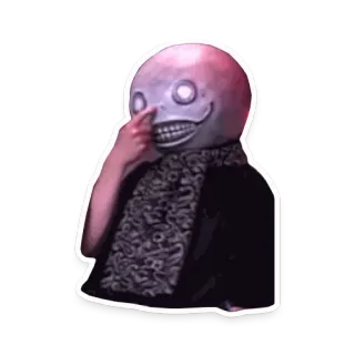 😤 6fbed13a Emil NieR 에밀, NieR, 캐릭터, 비디오 게임, 마스크, 소름끼치는 telegram sticker