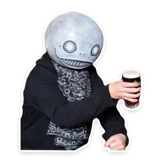 🍻 bcd2a2e4 마스크, 음주, 맥주, 후드티, 스카프, 이상한 telegram sticker