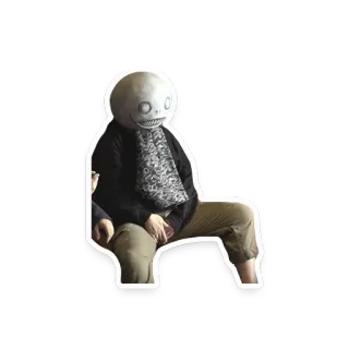 😿 c84e0b49 Emil Nier Automata 니어 오토마타, 에밀, 앉아있는, 비디오 게임, 캐릭터, 안드로이드 telegram sticker