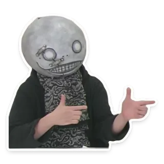 👉 da8156d6 달, 마스크, 가리키기, 제스처, 사람, 의상, 스카프 telegram sticker