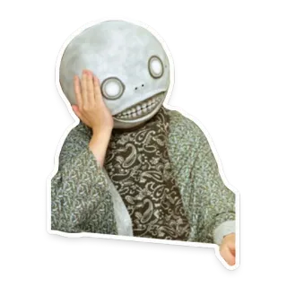 😰 ec147338 니어, 마스크, 코스튬, 안드로이드, 코스프레 telegram sticker
