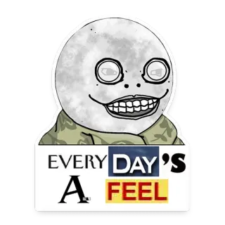 ☠ f92b0a0d EVERY DAY'S A FEEL 니어 오토마타, 스퀘어 에닉스, 비디오 게임, 달, 안드로이드, 웃긴 telegram sticker